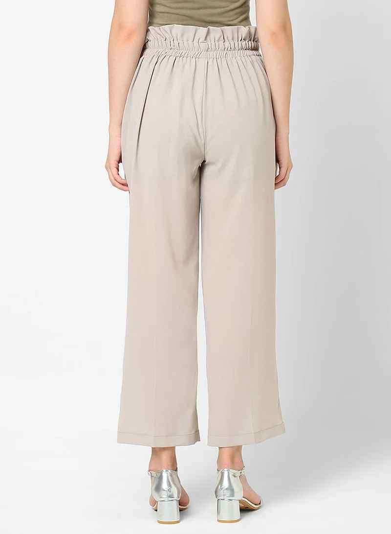 Mish  Women Grey Wide Leg Trousers for Women | Best Price UAE